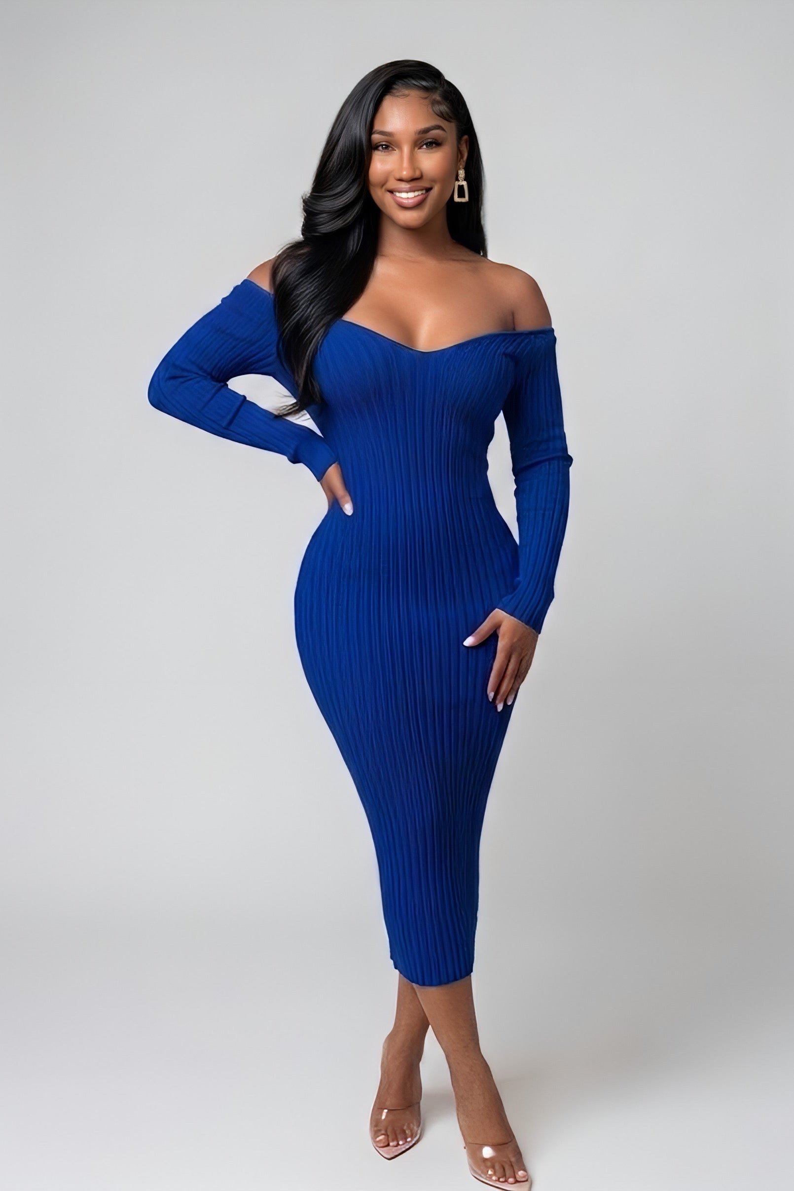 EFFORTLESS HOURGLASS DRESS (BLUE)