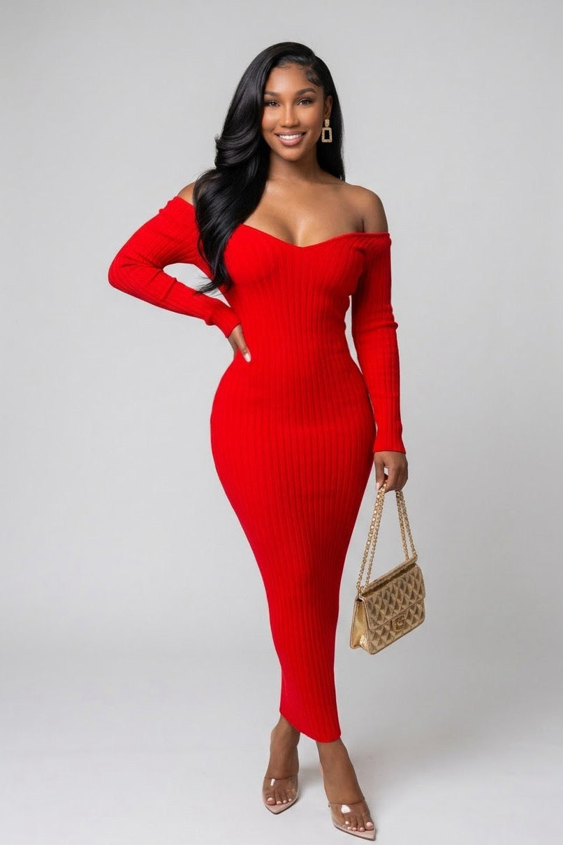 EFFORTLESS HOURGLASS DRESS (RED)