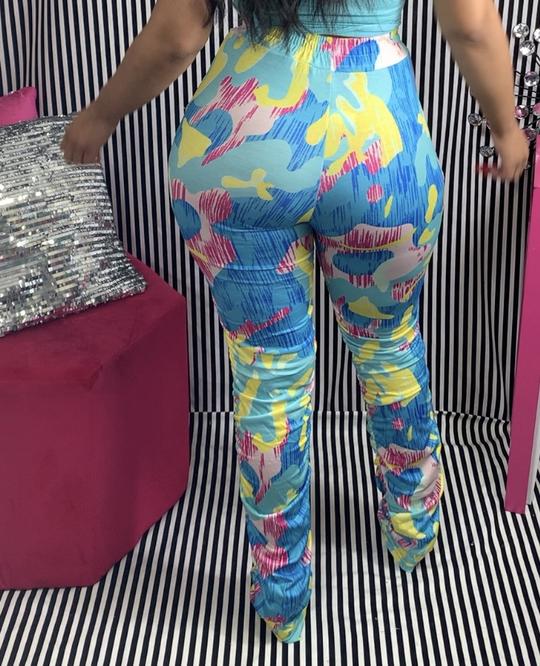 TROPICAL BABE RUCHED PANTS