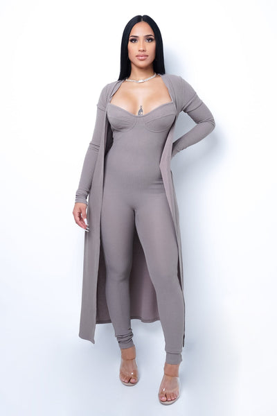 STAY THE NIGHT JUMPSUIT AND CARDIGAN SET
