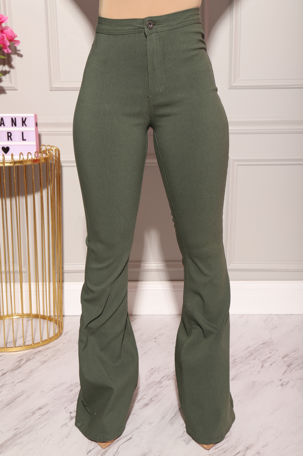 DIANA HIGH WAIST FLARE (OLIVE)