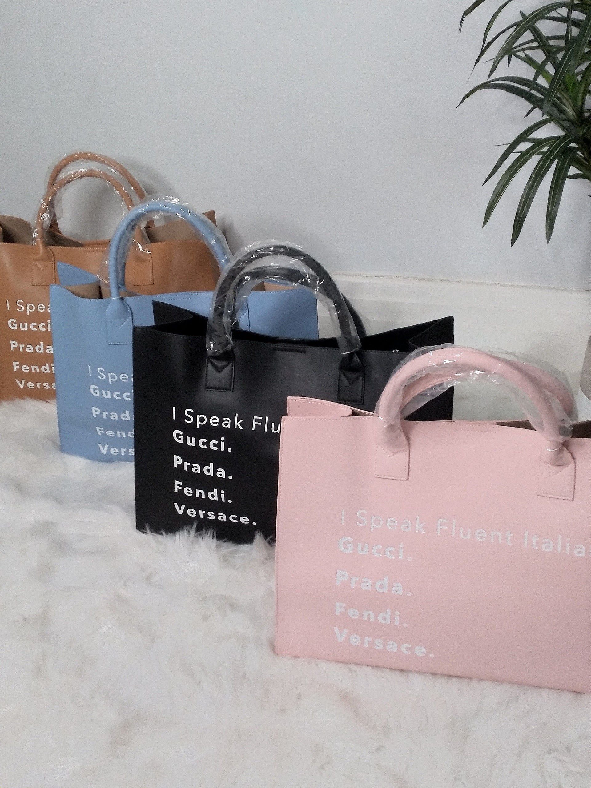 I'M SPEAK FLUENT LEATHER BAG