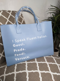 I'M SPEAK FLUENT LEATHER BAG
