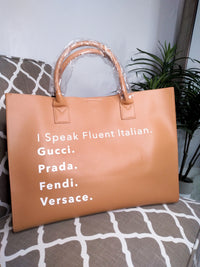 I'M SPEAK FLUENT LEATHER BAG