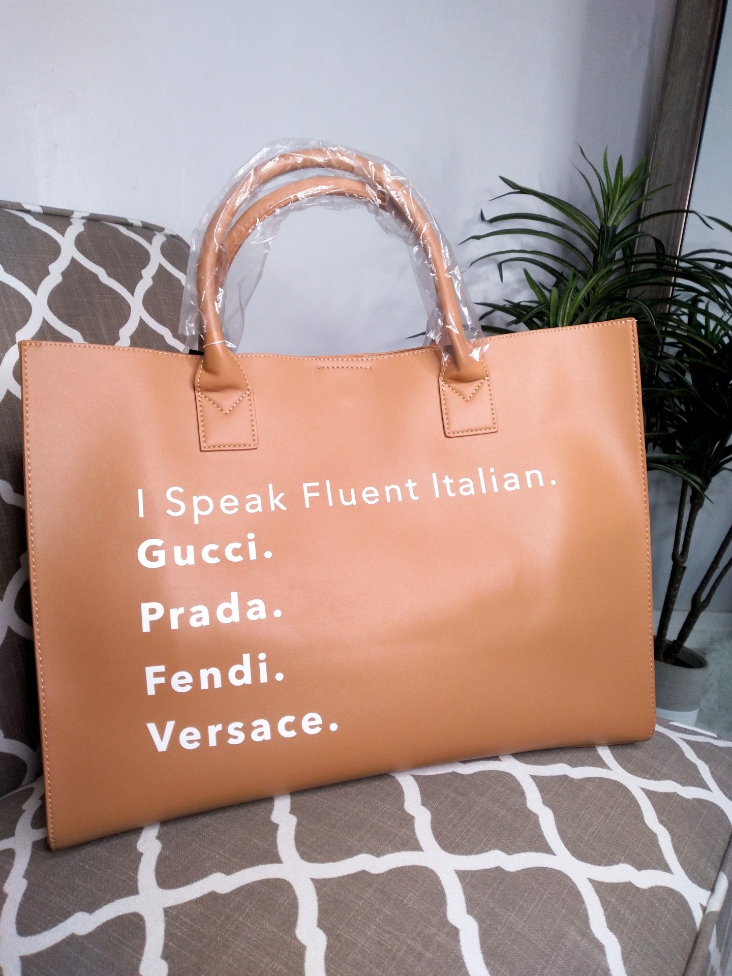 I'M SPEAK FLUENT LEATHER BAG